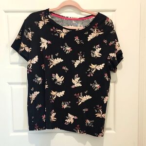 Croft and Barrow XL Floral Black Women's Top